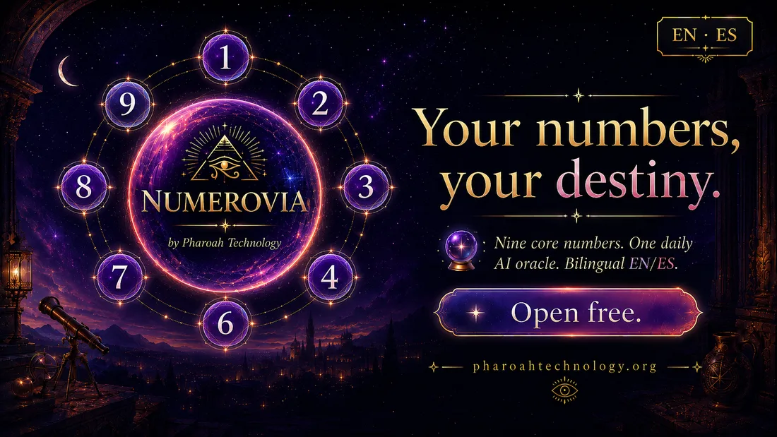 Numerovia — Your numbers, your destiny. Nine core numbers, one daily AI oracle. Bilingual EN/ES.