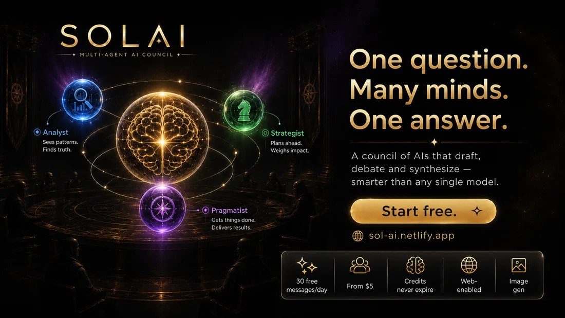 SOLAI — One question. Many minds. One answer. A council of AIs that draft, debate and synthesise.